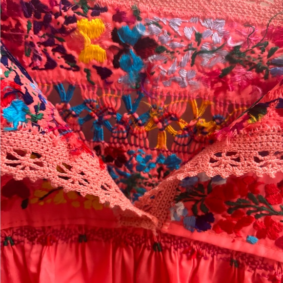 Vibrant Pink Embroidered Kids Dress - Picture 6 of 7